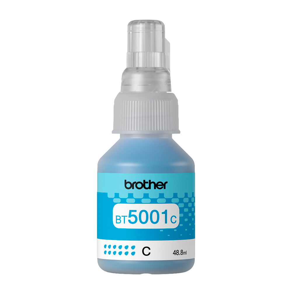 Botella de tinta original Brother BT5001C Cyan para impresoras de tanque