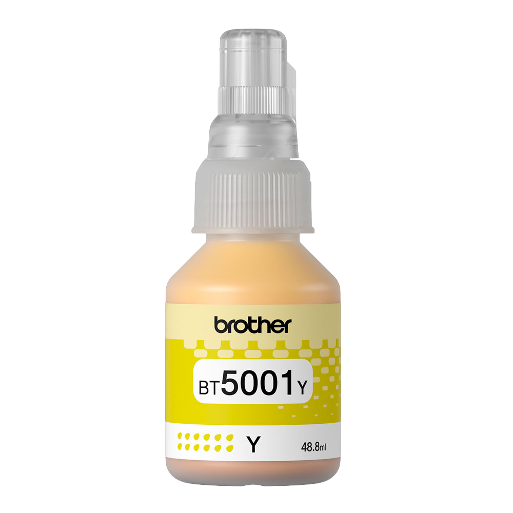 Botella de tinta original Brother BT5001Y color amarillo