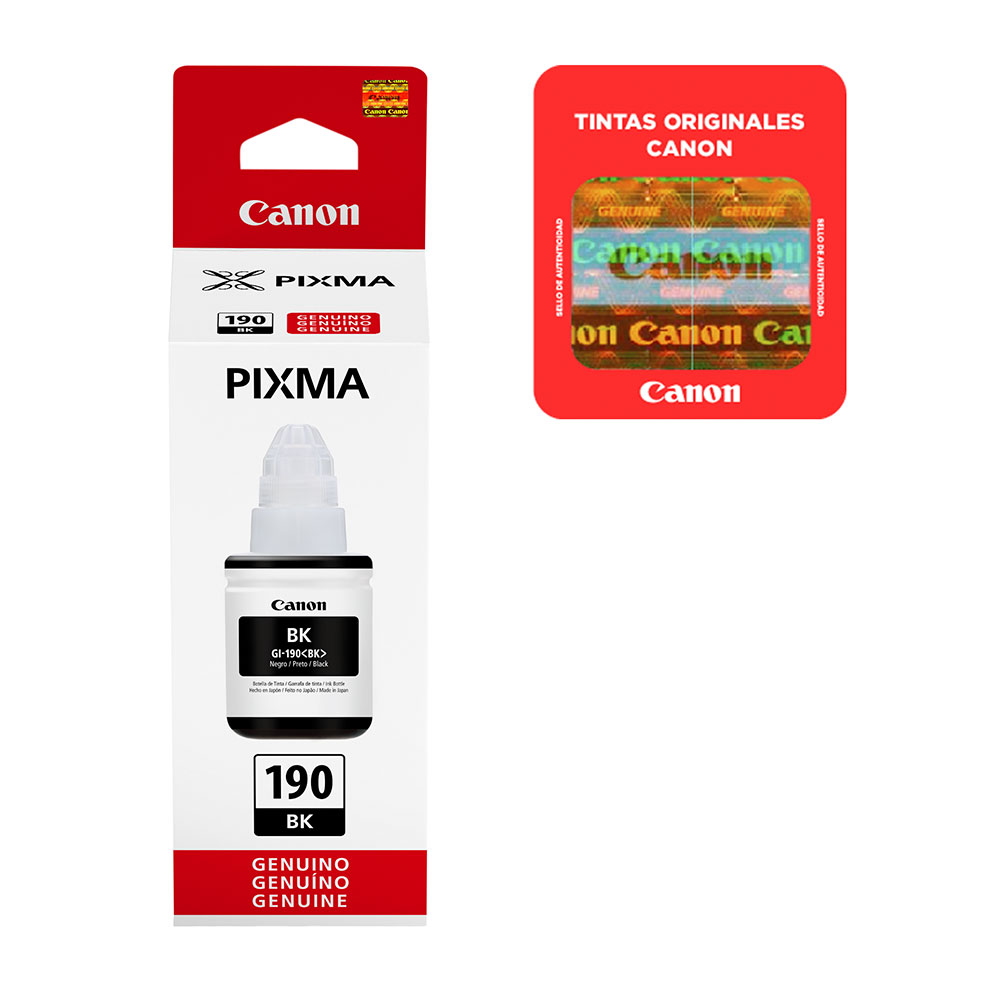 Tinta Canon GI-190 compatible con impresoras PIXMA G.