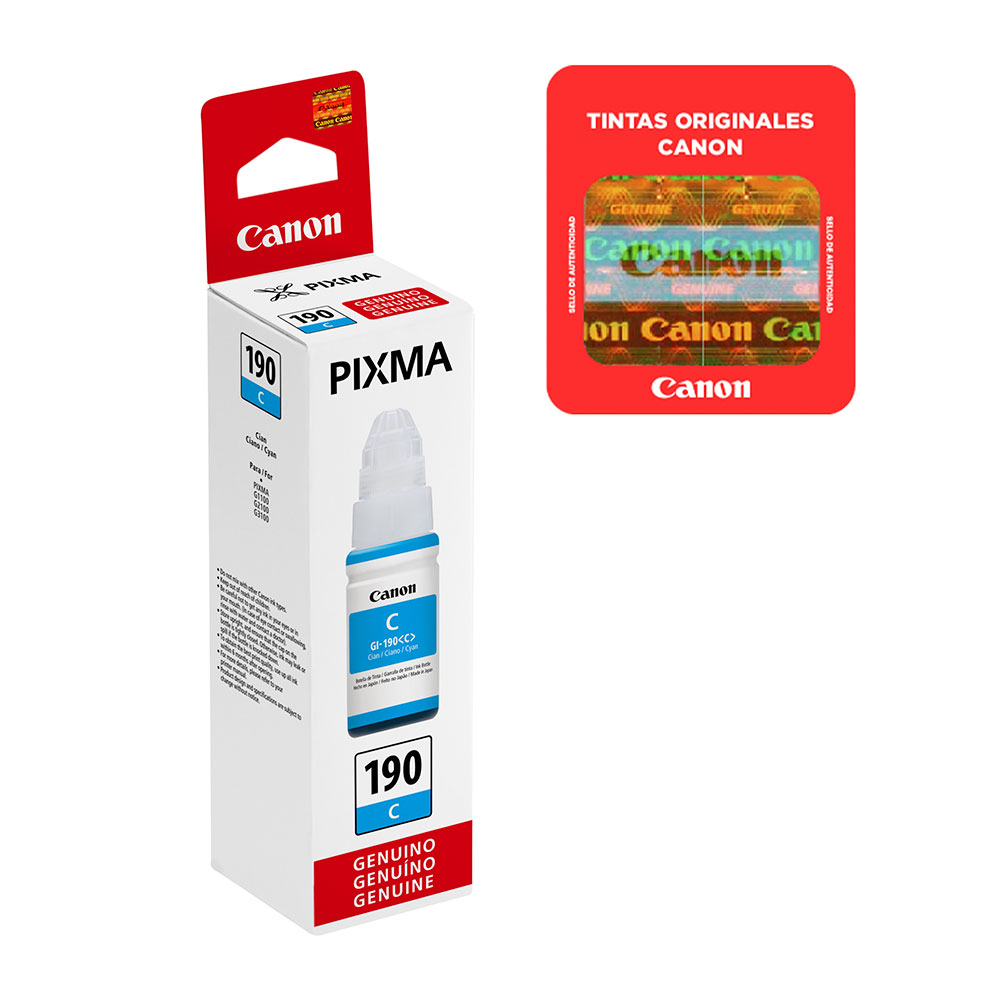 Canon Botella de Tinta Original GI-190 Cyan | pc Factory