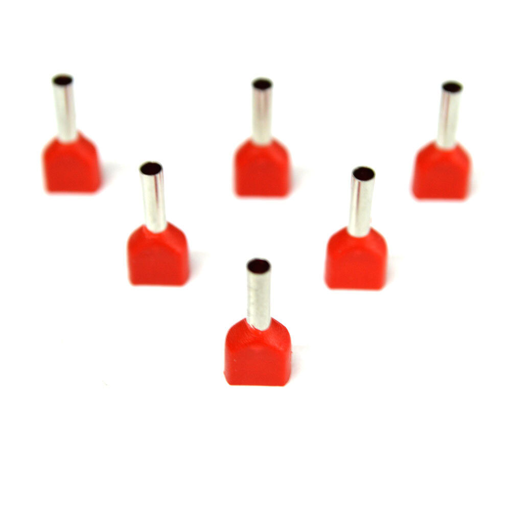 Terminal ferrule rojo OEM 2.6 mm con aislamiento para cable el&eacute;ctrico, paquete de 1000 unidades.
