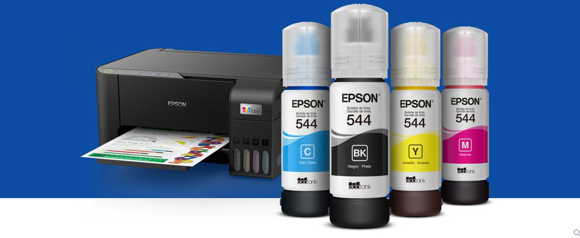 Impresora EcoTank con botellas de tinta de todos los colores