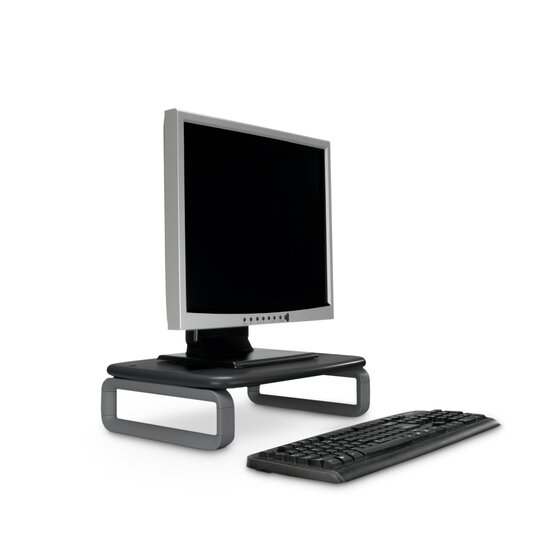 Espacio optimizado bajo la base del monitor para
                accesorios