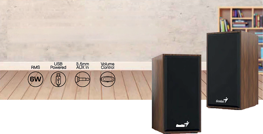 Parlante 2.0 Multimedia Genius SP-HF180 Wood