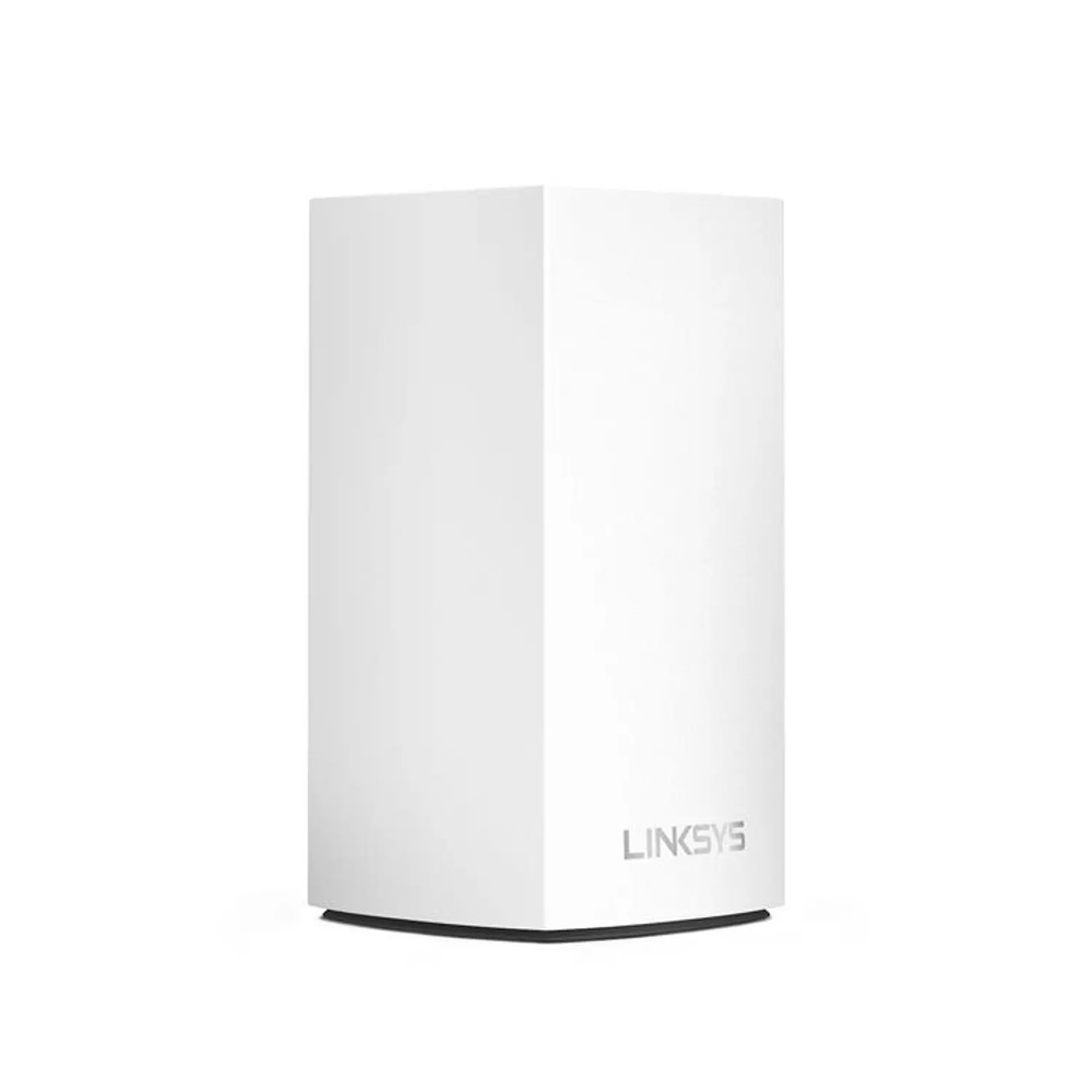 Representaci&oacute;n de un nodo Linksys Velop iluminado con el indicador LED.