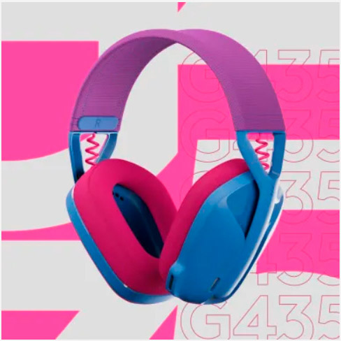Auricular gamer Logitech G435 con vista lateral mostrando los controles de volumen y botones de audio