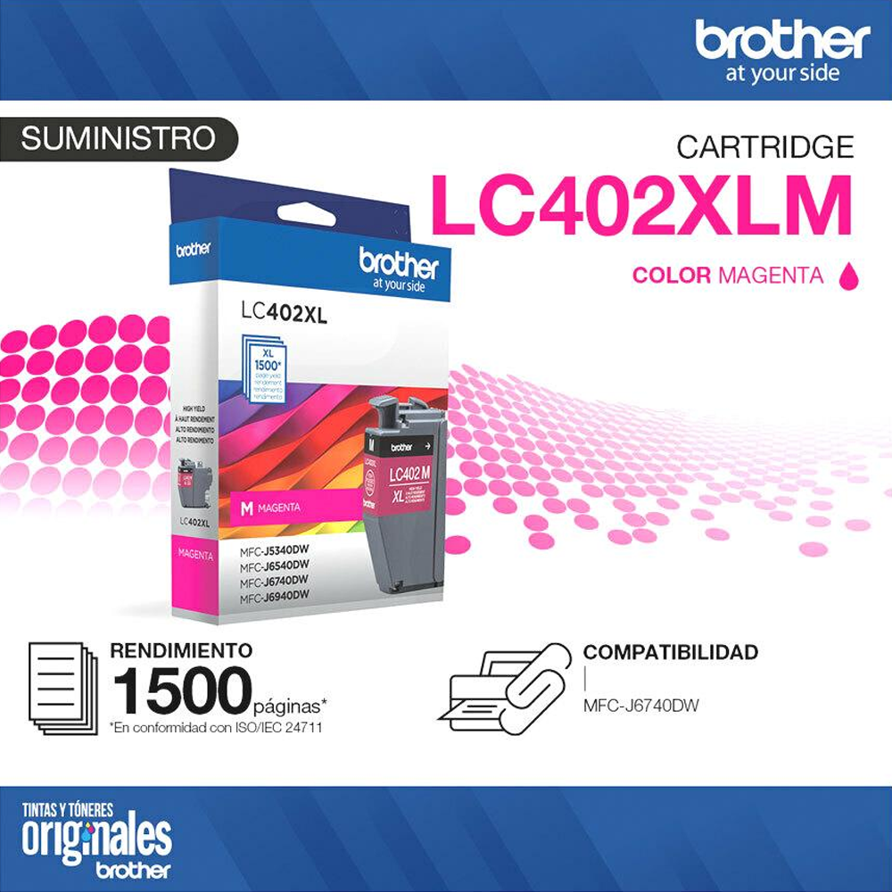 Empaque de la tinta Brother LC402Y XL