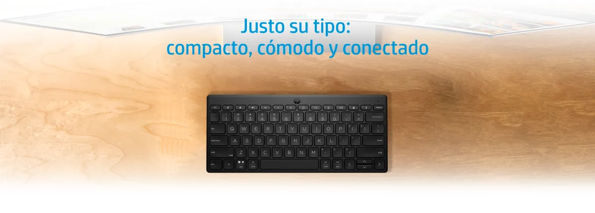 Teclado HP 350 inal&aacute;mbrico negro con dise&ntilde;o compacto y teclas de bajo perfil