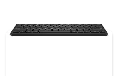 Vista posterior del teclado inal&aacute;mbrico HP 350 con compartimiento para bater&iacute;as