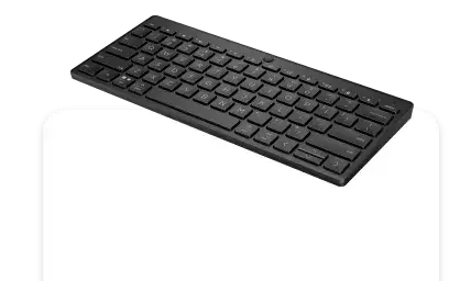 Empaque del teclado inal&aacute;mbrico HP 350 Compact Multi-Device en color negro