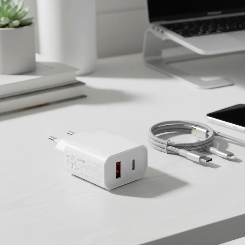 Cargador r&aacute;pido Gyrux 30W color blanco con puerto USB-C de carga r&aacute;pida