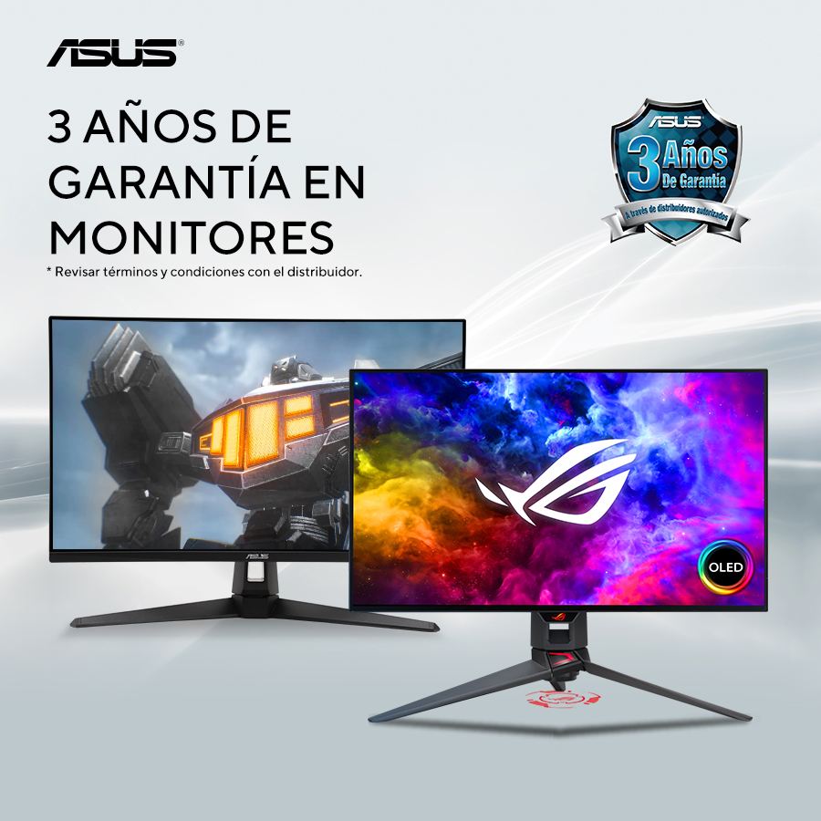 3 a&ntilde;os de garant&iacute;a en monitores ASUS - Revisar t&eacute;rminos y condiciones con el proveedor