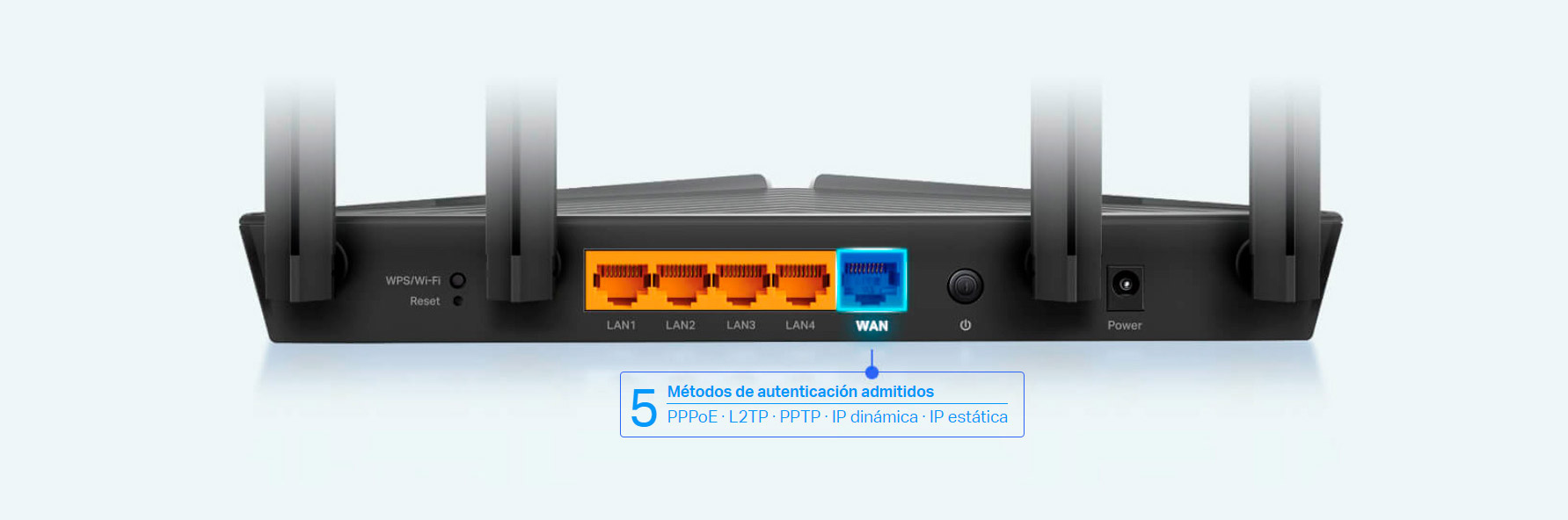 Router AX23 junto a un dispositivo para escala