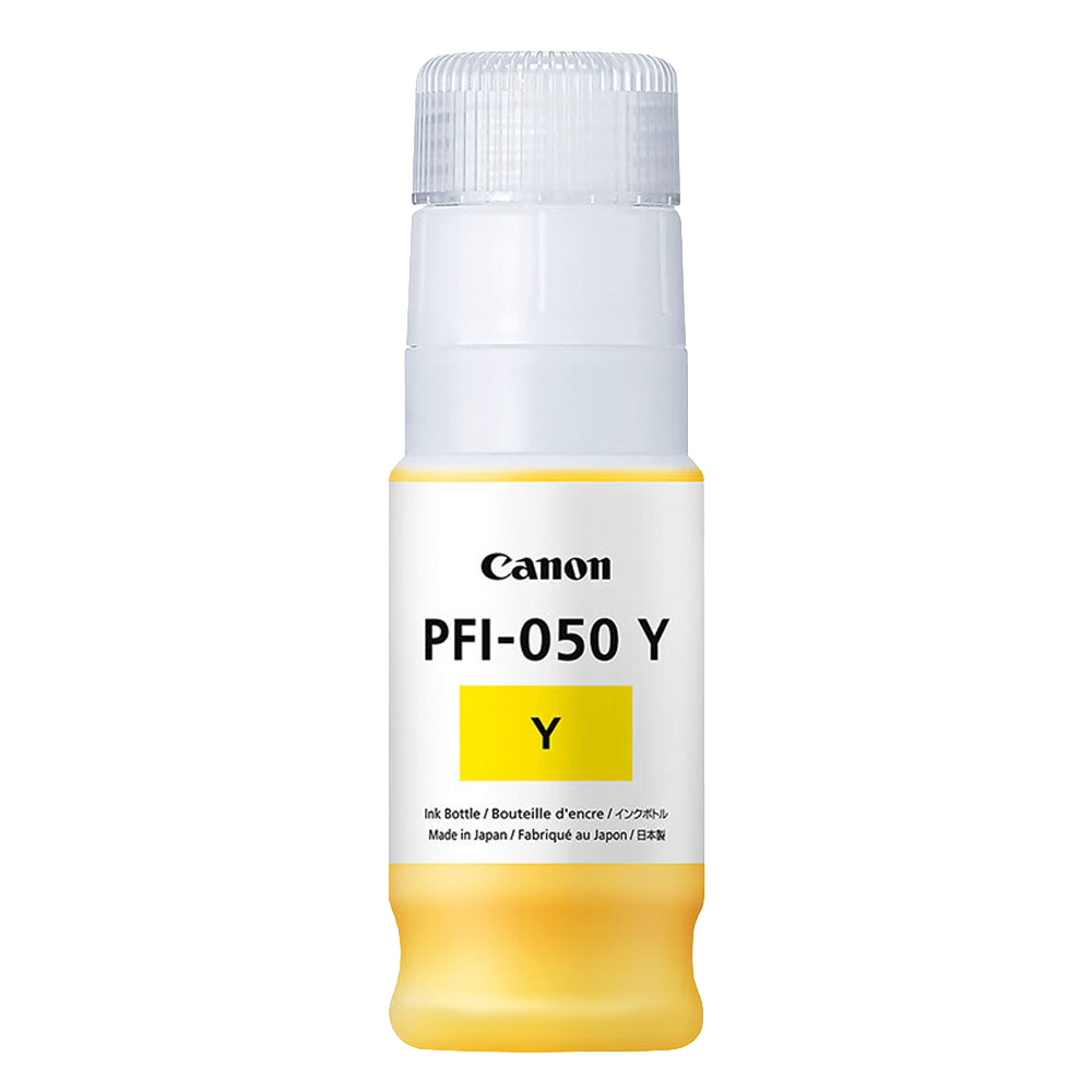 Botella de tinta original Canon PFI-050 color amarillo de 70 ml