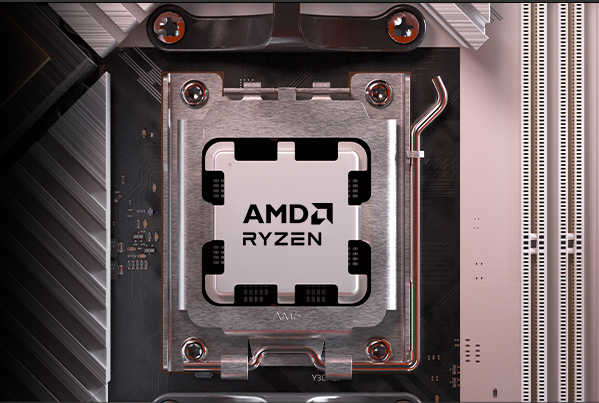 Vista frontal del procesador AMD Ryzen 7 con disipador Wraith incluido
