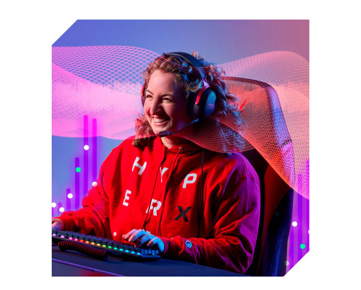 Audifonos Gamer Cloud III Gaming Red Audífonos gamer Cloud 3 vista lateral con estructura reforzada