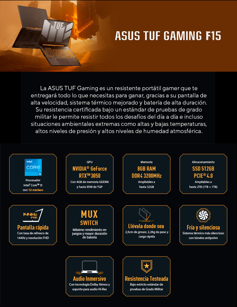 Asus Notebook TUF Gaming F15 FX507 Intel Core I5-12500H NVIDIA RTX 3050 ...