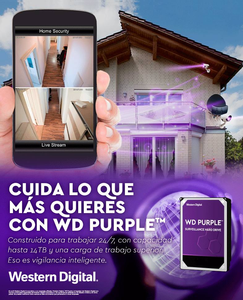 Disco Duro Video Vigilancia 1TB Purple Disco duro WD Purple 1TB para videovigilancia modelo WD11PURZ
