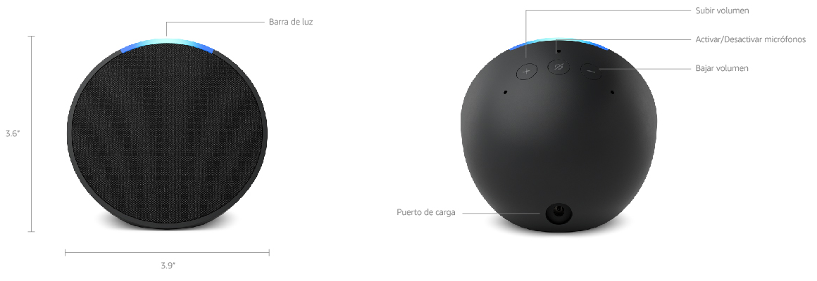Asistente de voz en Espa&ntilde;ol Amazon Echo Pop Charcoal