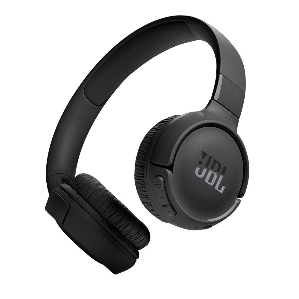 Imagen frontal de los aud&iacute;fonos Headset JBL Tune 520BT Bluetooth Negro en un fondo blanco