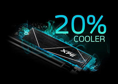 Disipador t&eacute;rmico de aluminio en la unidad SSD XPG Gammix S70 1TB para mejor enfriamiento