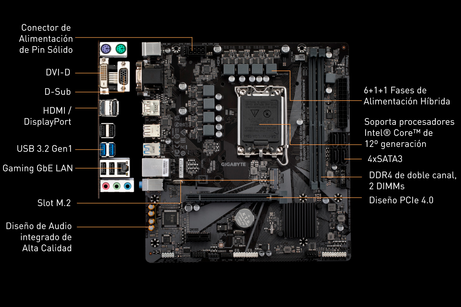 Placa Madre Gigabyte Intel H610M K DDR4