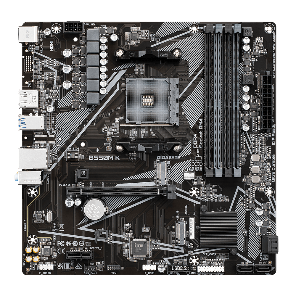 Placa madre Gigabyte B550M K Ultra Durable con empaque original