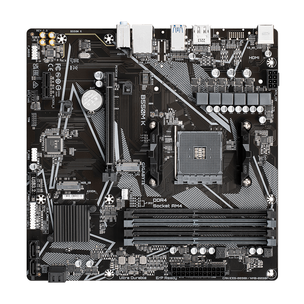 Diagrama de conectores duales NVMe PCIe 4.0 y 3.0 M.2 de alta velocidad