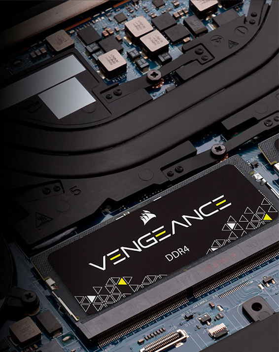 Memoria notebook Corsair 16GB DDR4 3200MHz SODIMM detalle del m&oacute;dulo RAM