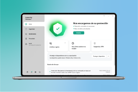 Protecci&oacute;n bancaria en l&iacute;nea del antivirus Kaspersky en funcionamiento