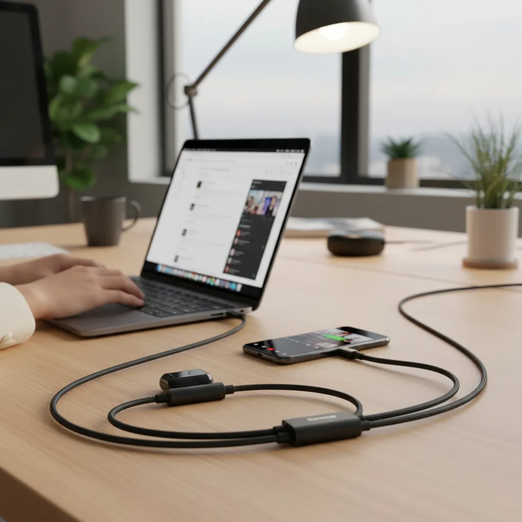 Cable Baseus de carga r&aacute;pida dual ideal para cargar dos dispositivos a la vez
