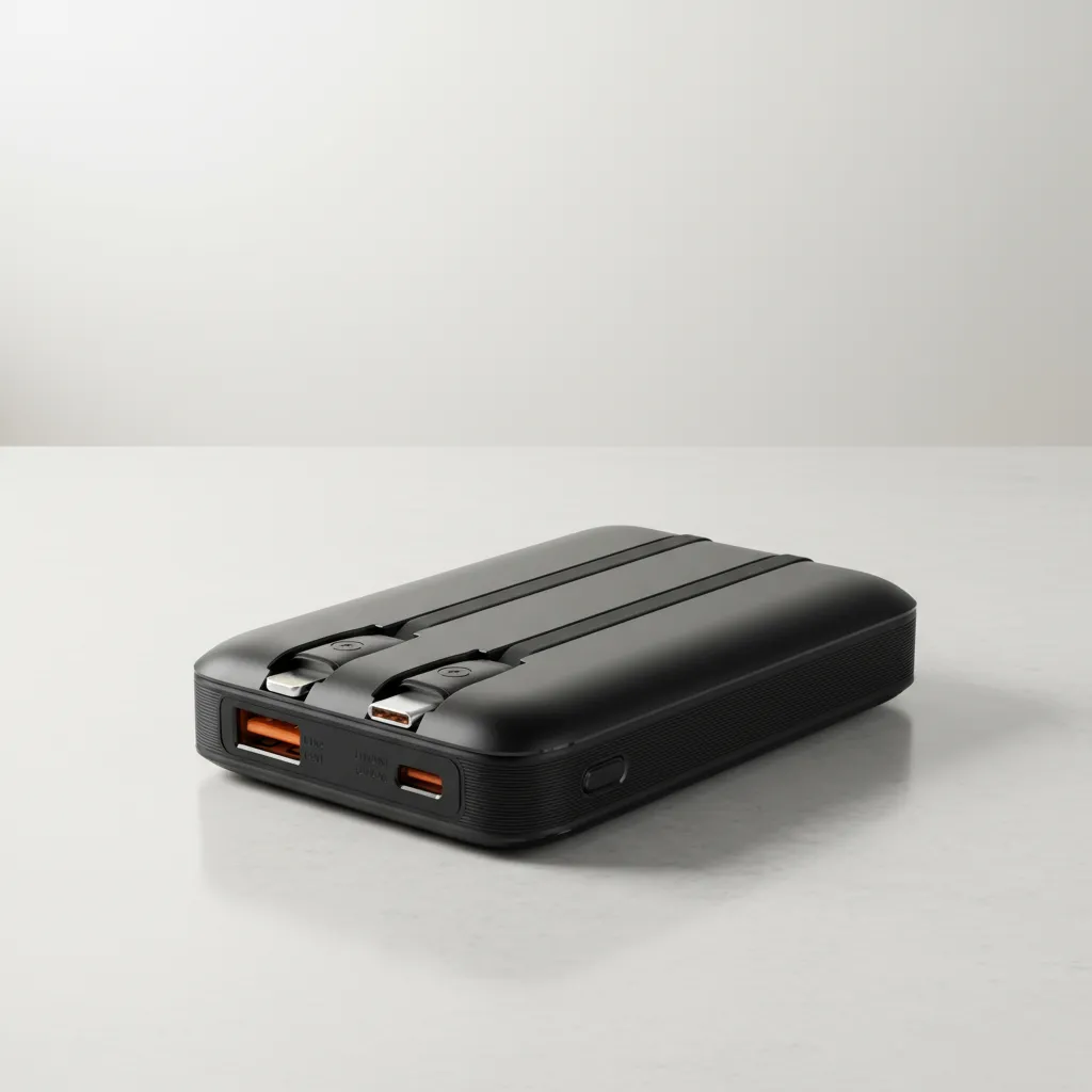 Bater&iacute;a externa Gyrux 20W destacando sus puertos de carga USB y USB-C.
