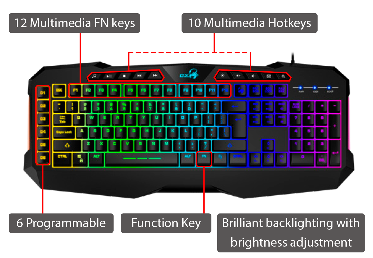 Teclado gamer Genius Scorpion K11 Pro con iluminacion