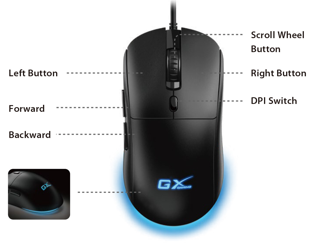 Mouse optico Genius, mouse gamer modelo Scorpion M500, modelo 31040011400