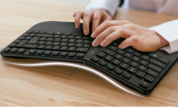 Teclado Ergonómico con Reposamanos Genius Ergo KB-700 con tecla AI Copilot