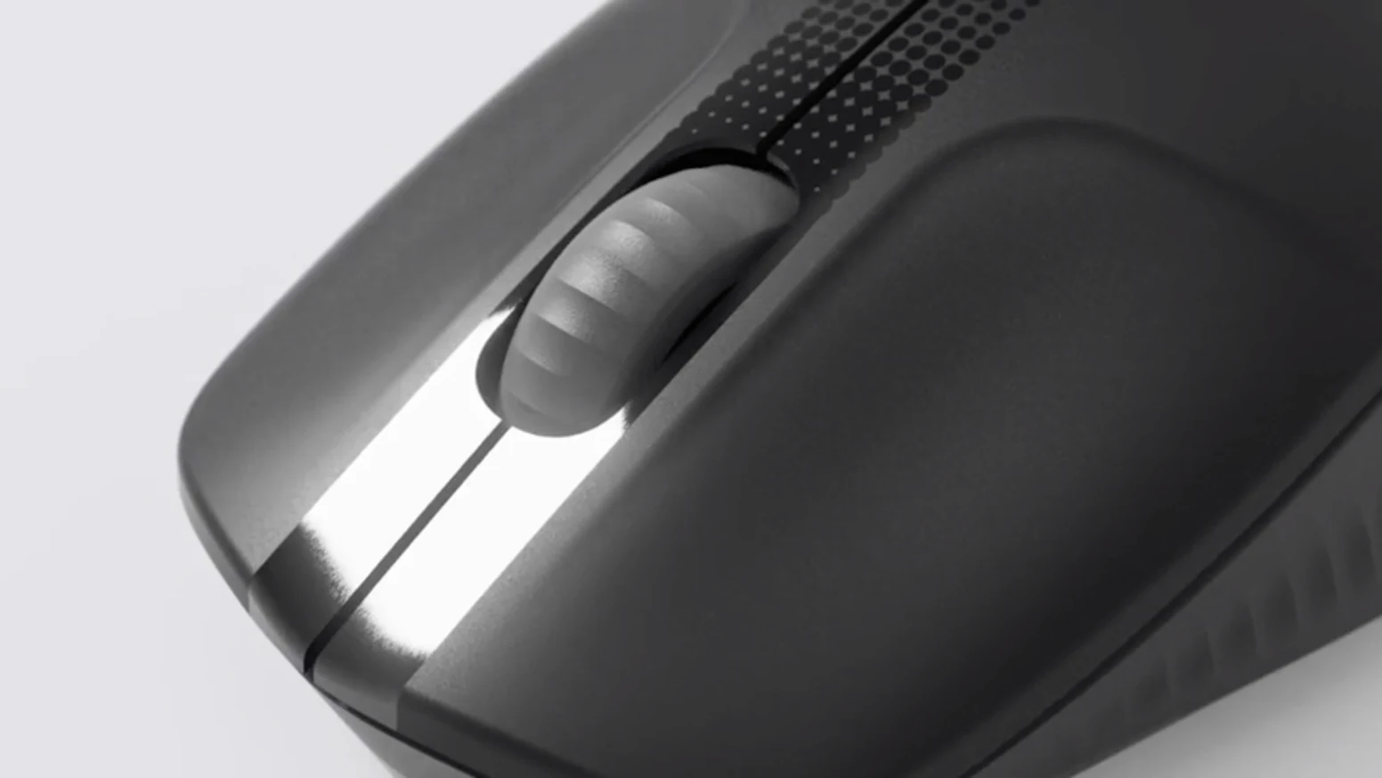 Vista lateral izquierda del mouse Logitech M190, ideal para manos medianas y grandes