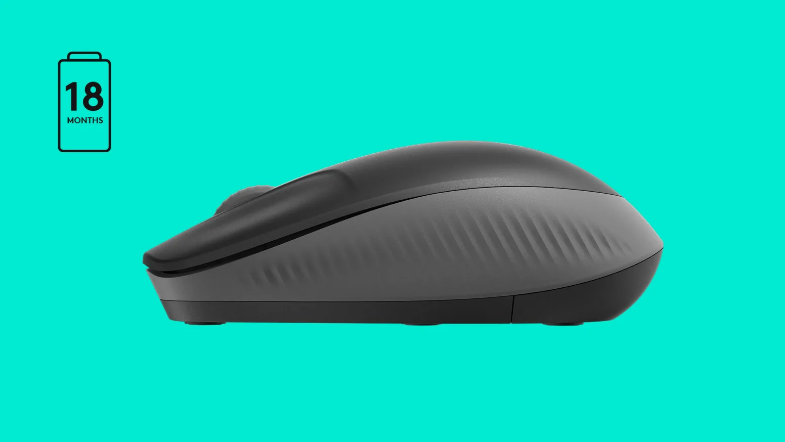 Mouse Logitech M190 gris marengo con dise&ntilde;o ambidiestro y superficie texturizada
