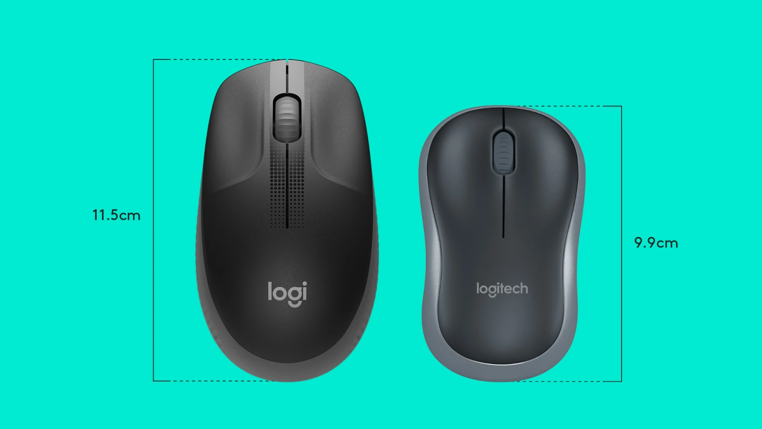 Detalle del scroll y botones del mouse Logitech M190 gris marengo, desplazamiento suave y controlado