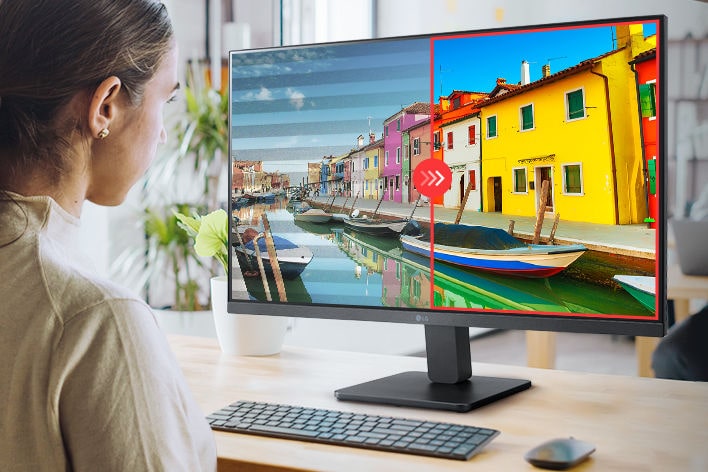 monitor curvo marca LG, de 31.5 pulgadas, Full HD con AMD FreeSync, modelo 27GS60F-B