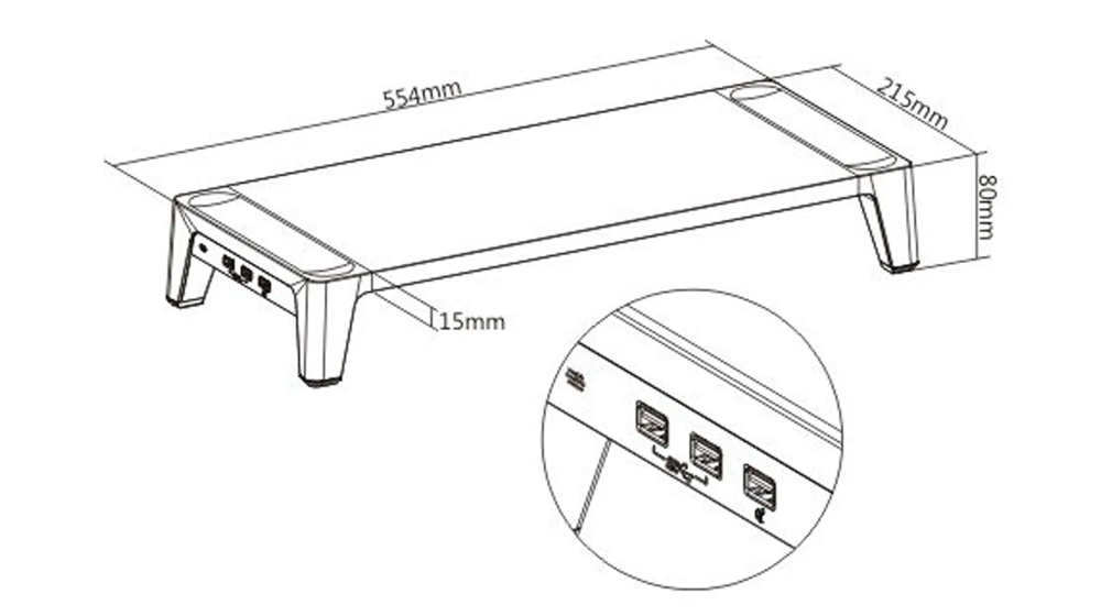 Elevador De Monitor Con Puertos 3.0  y 2 Usb Macrotel