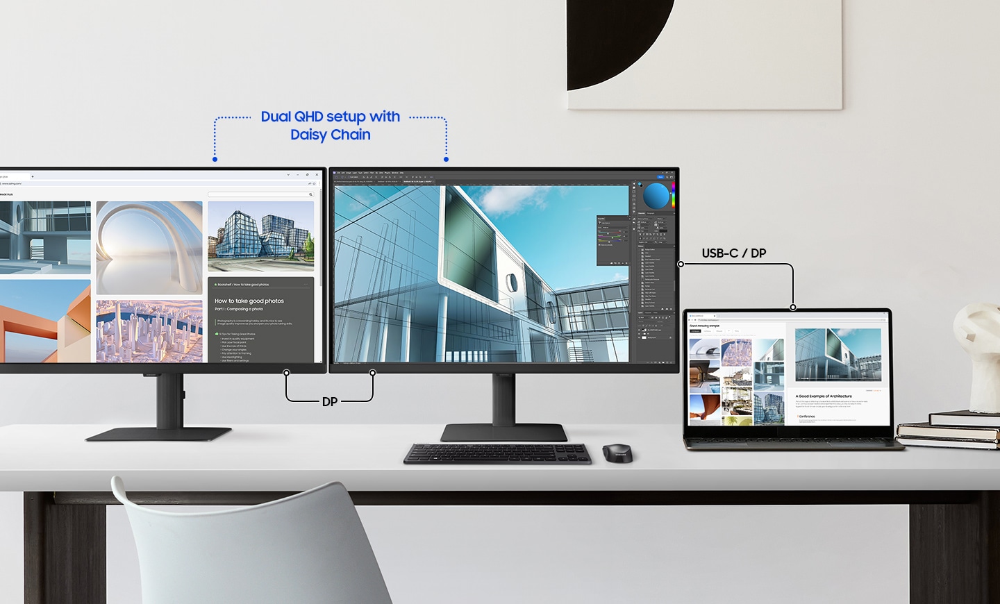 Monitor Samsung 24 S60UD ViewFinity S6 QHD 100Hz Plano