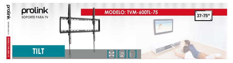 Soporte TV Inclinable 37 a 75 Prolink