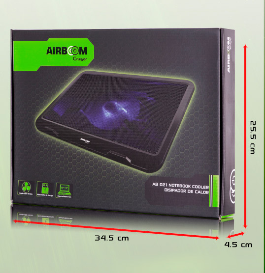 Base para Notebooks con cooler 1Fan 12,5cm 2Fan 7cm. Airboom