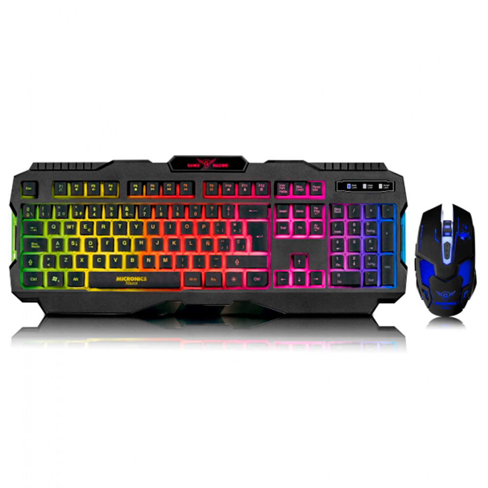 Kit Teclado Rgb Led + Mouse Gamer Usb Micronics