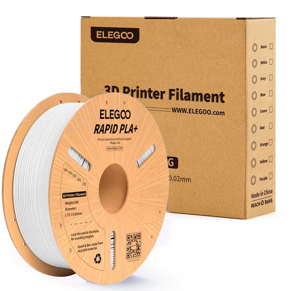 Filamento PLA+ Rapid Blanco para Impresi&oacute;n 3D 1Kg Elegoo