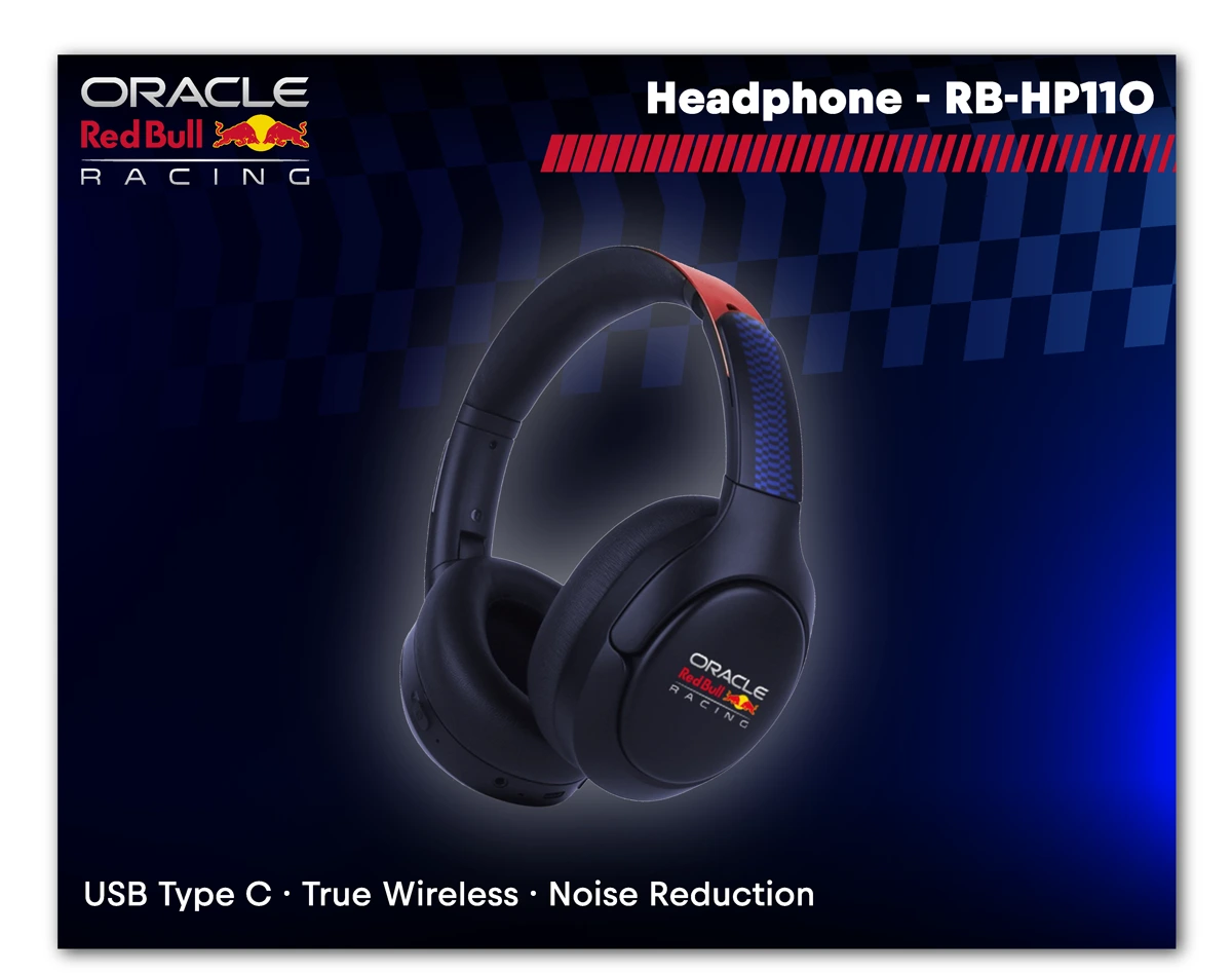 Aud&iacute;fonos headsets Oracle Red Bull Racing Noise Cancelling RB-HP100