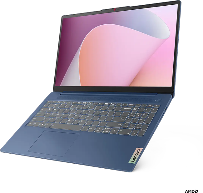 Vista frontal de Notebook Ideapad Slim destacando su dise&ntilde;o ultraliviano y compacto