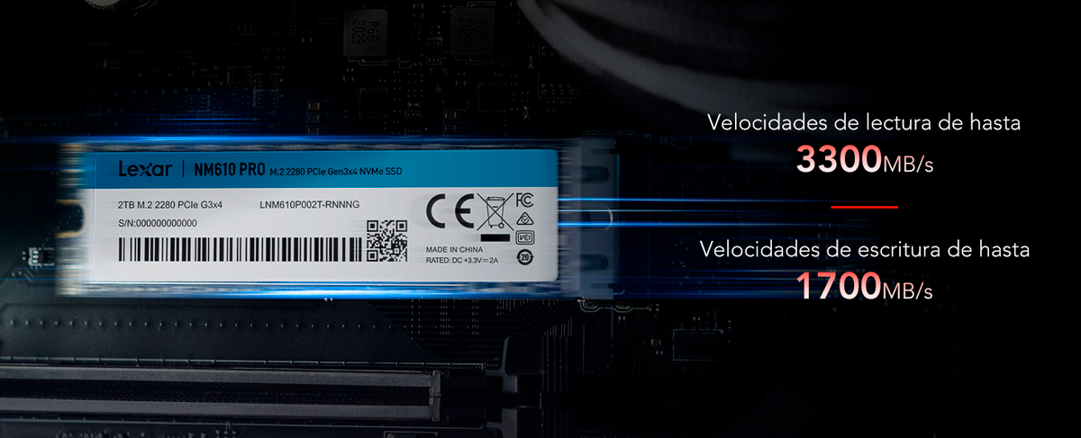 Lexar Unidad SSD 500GB M.2 2280 PCIe Gen3x4 NVMe | pc Factory