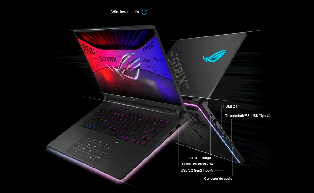 Detalle del marco de pantalla del Notebook ASUS U9 ARL HX con bordes ultradelgados