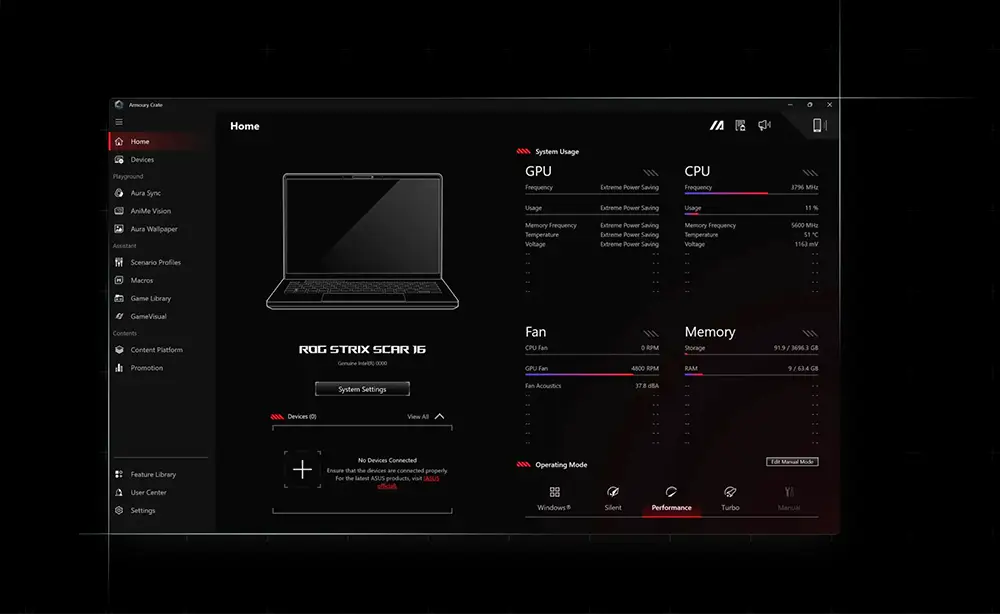 Notebook ASUS U9 ARL HX con pantalla inclinada destacando su bisagra resistente y dise&ntilde;o funcional